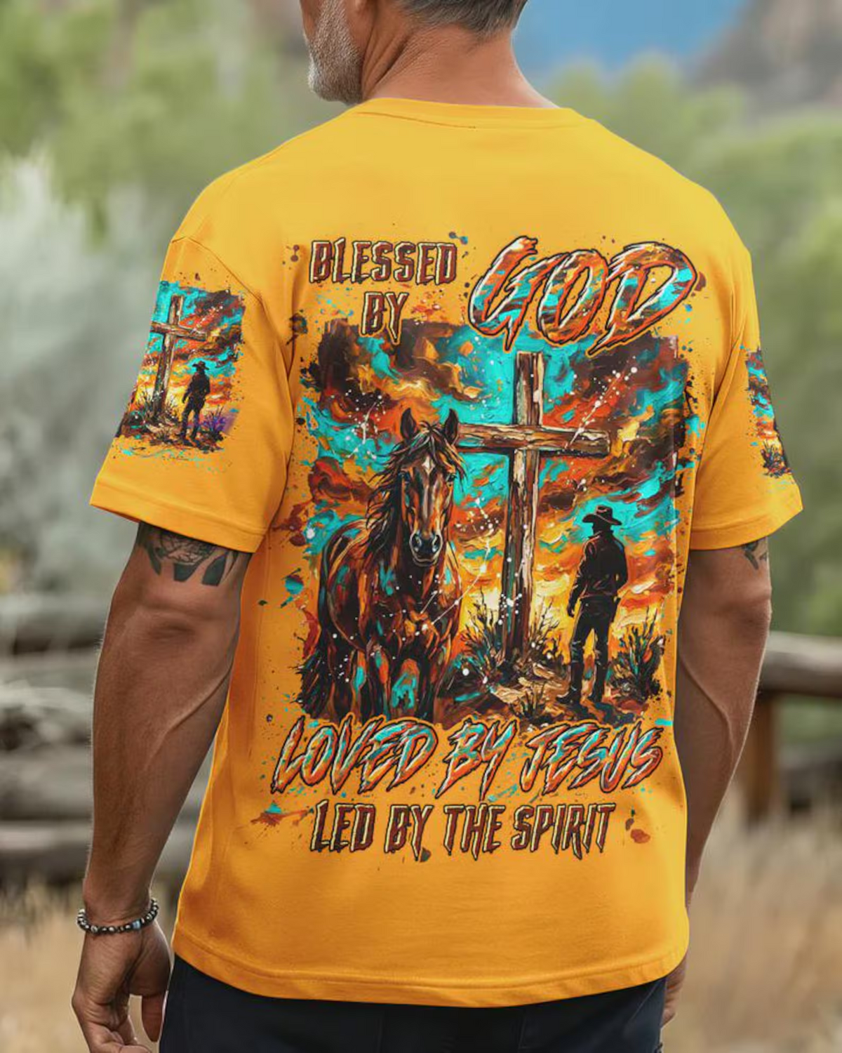 Jesus Christian Bless by All Over Printed T-shirt 3