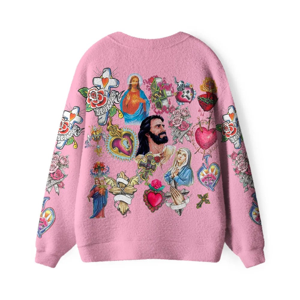 Retro Christian Lightweight Cardigan