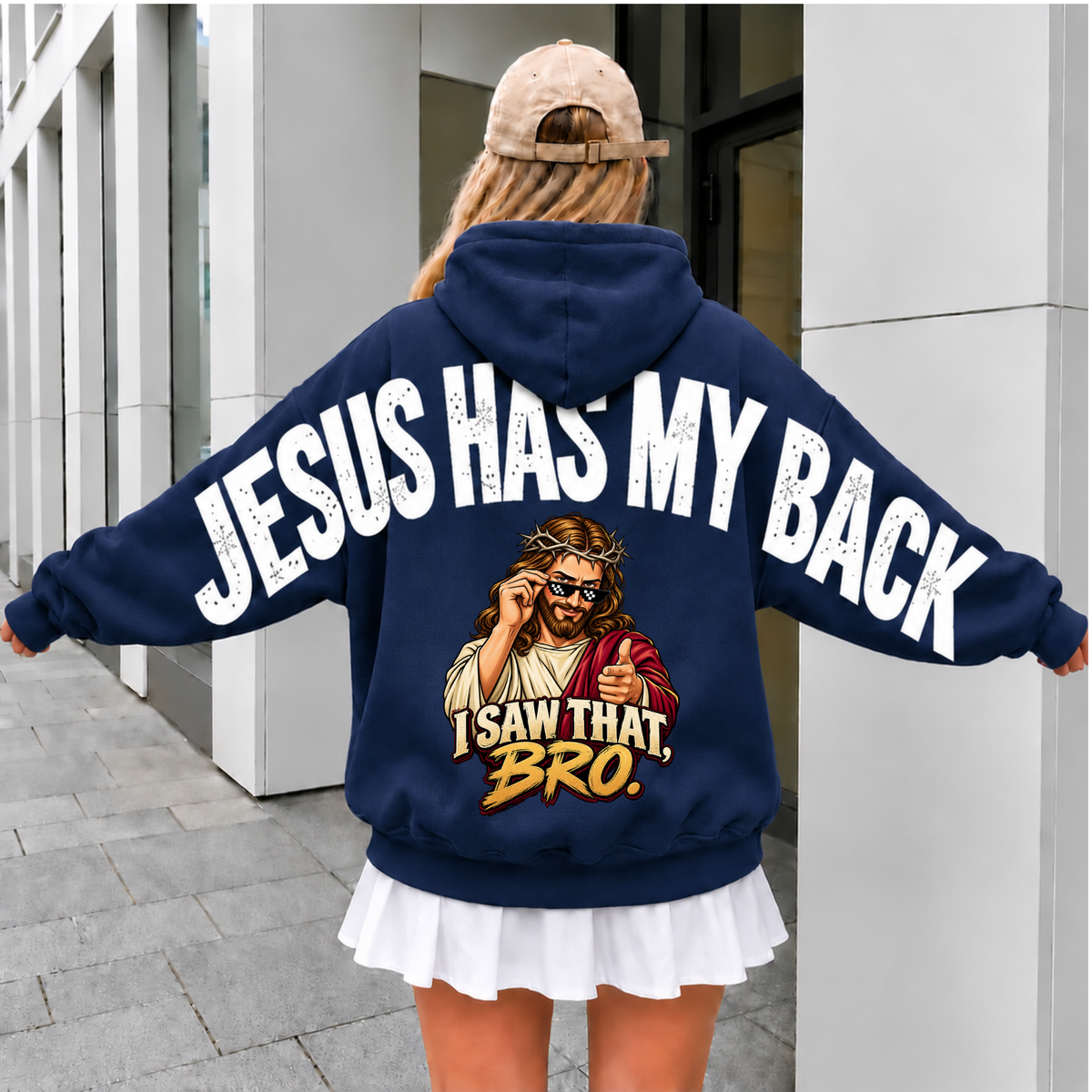 Jesus Has My Back Saw That Bro Arm To arm Printed/ Hoodie / Sweatshirt