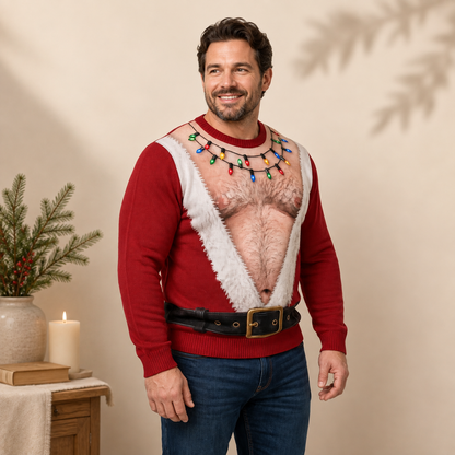 Custom Funny Santa Sweater- Personalized Birthday Gifts For Husband, Son, Grandson, Brother, Grandpa, Dad, Yourself