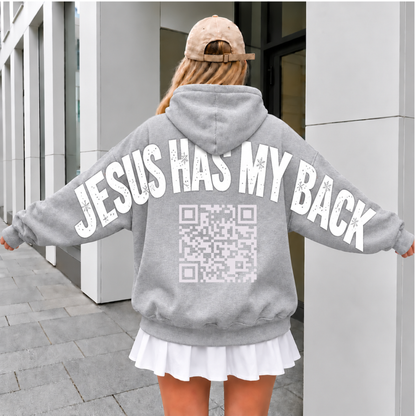 Jesus Has my Back Arm To arm Printed/ Hoodie / Sweatshirt