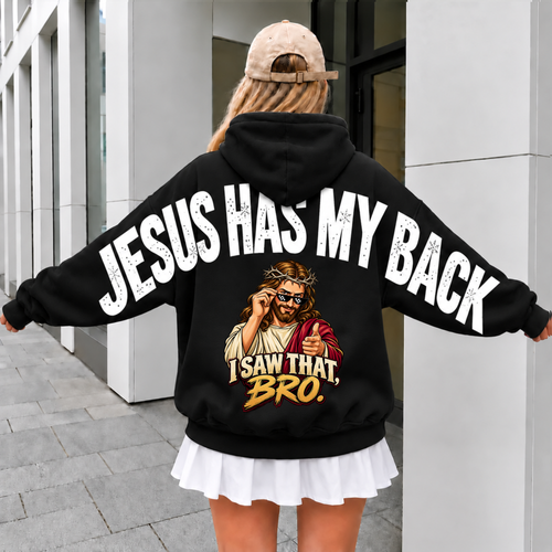 Jesus Has My Back Saw That Bro Arm To arm Printed/ Hoodie / Sweatshirt