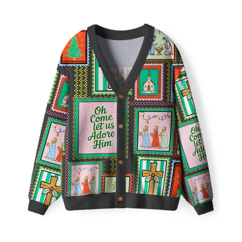 Come Let Adore Him Christian Lightweight Cardigan
