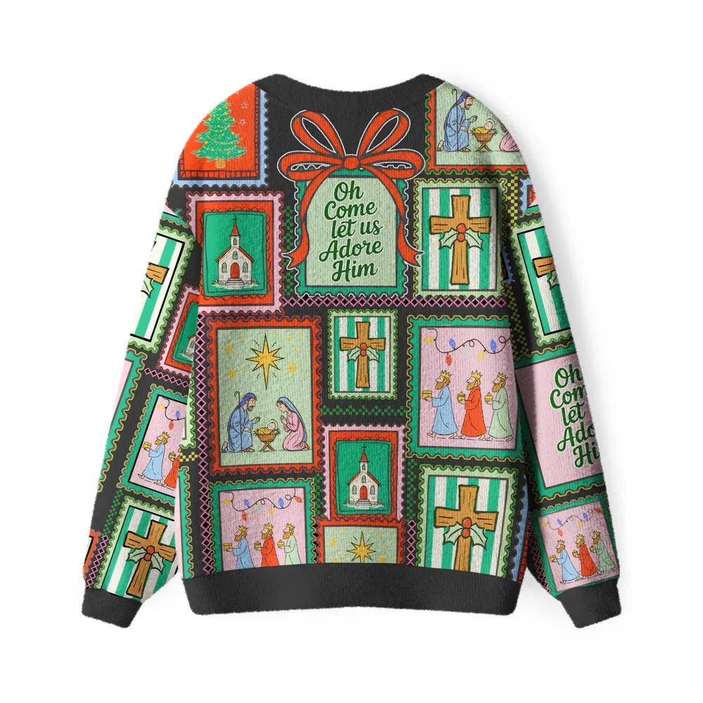 Come Let Adore Him Christian Lightweight Cardigan