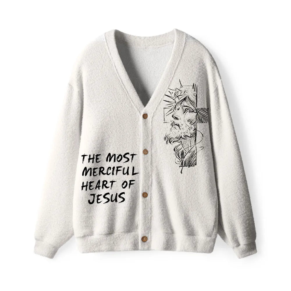 The Most Merciful Heart Of Jesus Christian Lightweight Cardigan