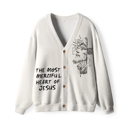 The Most Merciful Heart Of Jesus Christian Lightweight Cardigan
