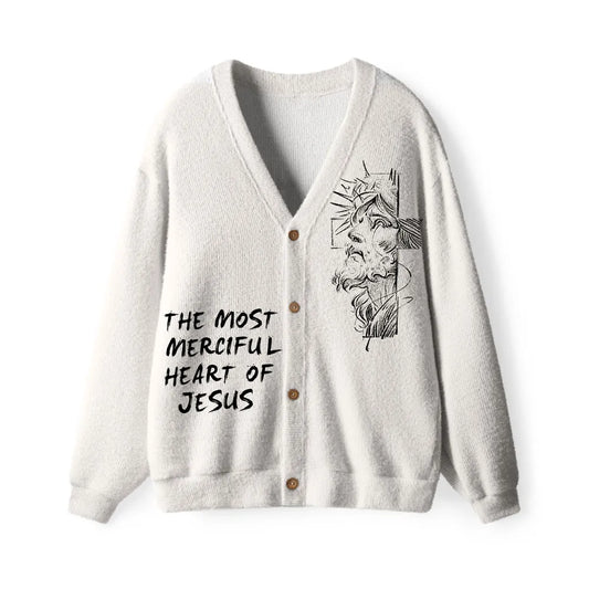 The Most Merciful Heart Of Jesus Christian Lightweight Cardigan