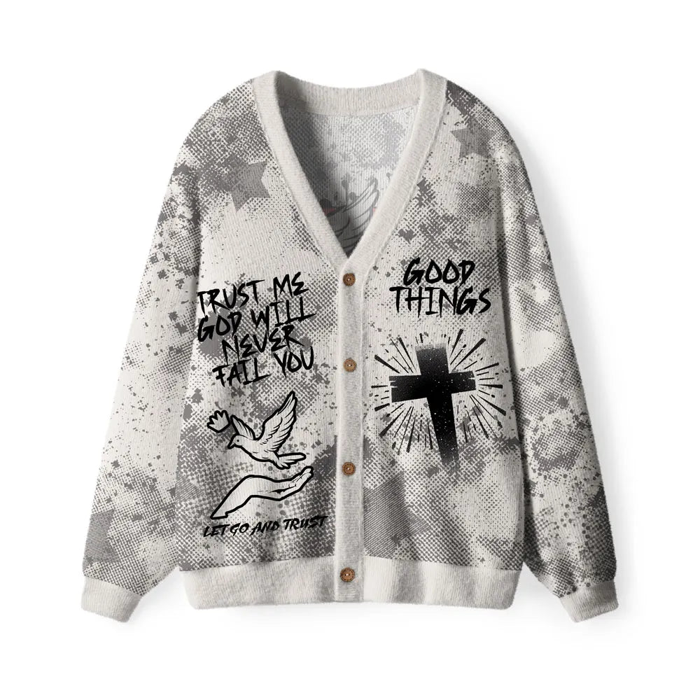 Trust Me God Will Never Fall You Christian Lightweight Cardigan