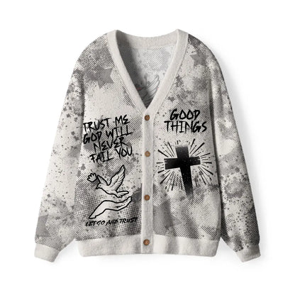 Trust Me God Will Never Fall You Christian Lightweight Cardigan