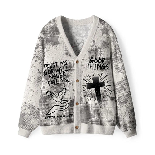 Trust Me God Will Never Fall You Christian Lightweight Cardigan