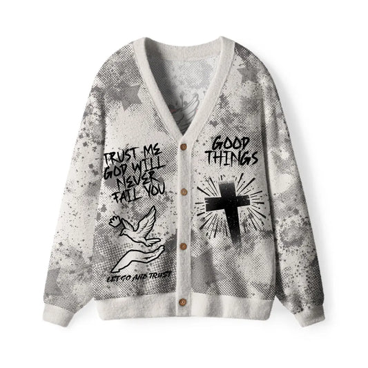 Trust Me God Will Never Fall You Christian Lightweight Cardigan