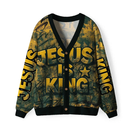 Jesus Is King Christian Lightweight Cardigan