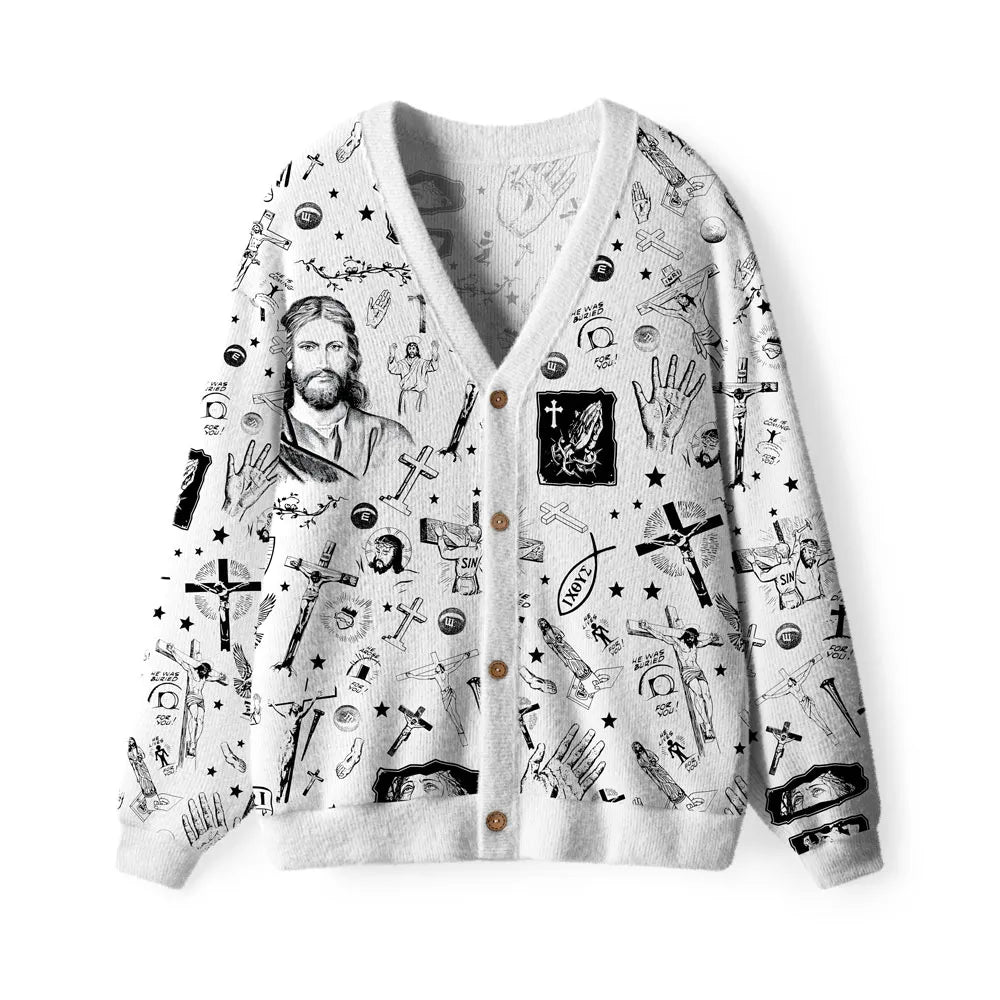 He died For Us Christian Lightweight Cardigan