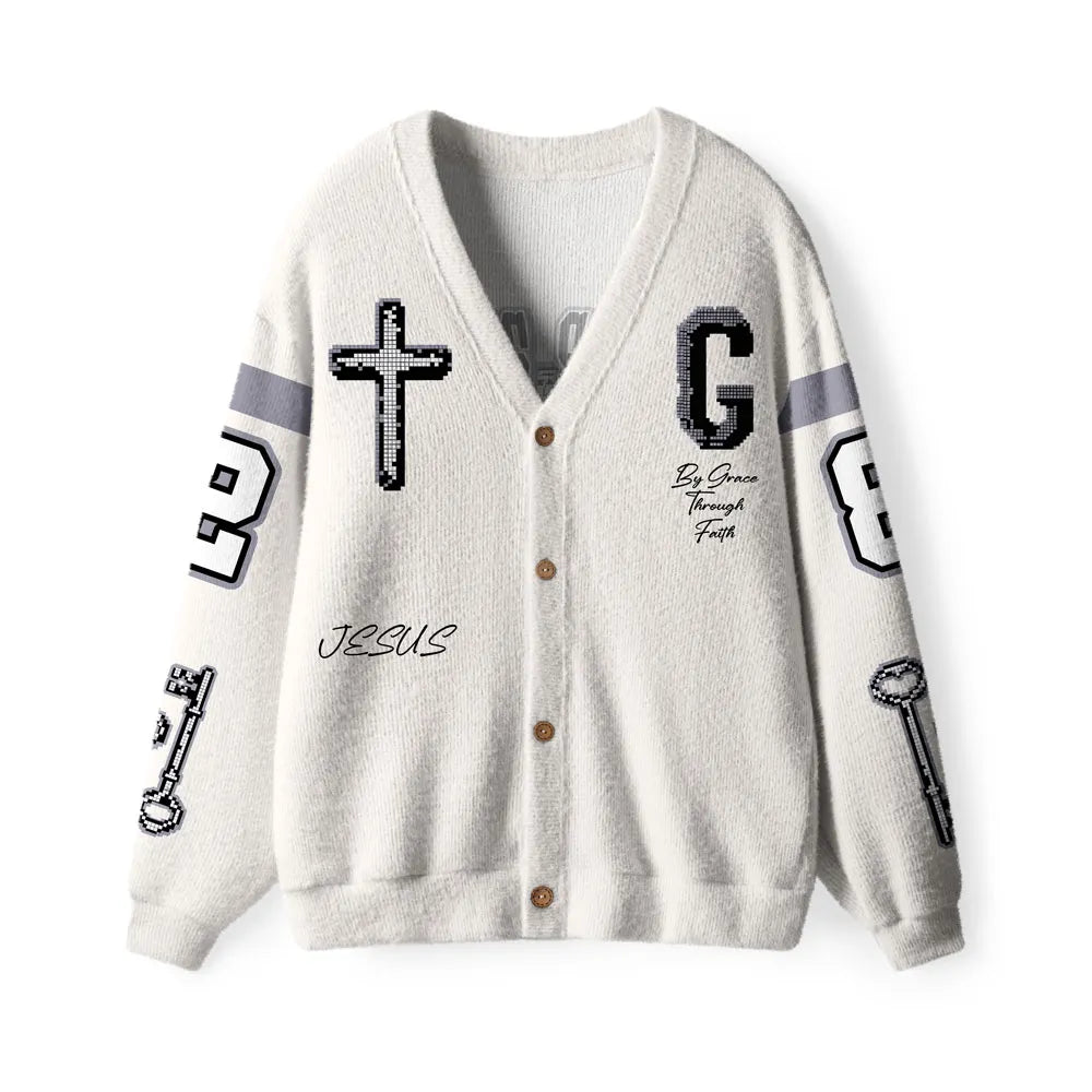 Jesus Saves  Christian Lightweight Cardigan