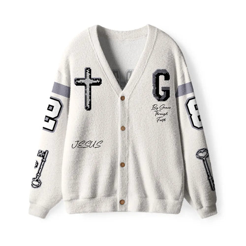 Jesus Saves  Christian Lightweight Cardigan
