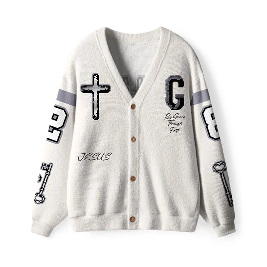 Jesus Saves  Christian Lightweight Cardigan