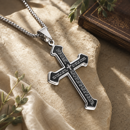 Scripture Cross Necklace: His Word for Daily Wear