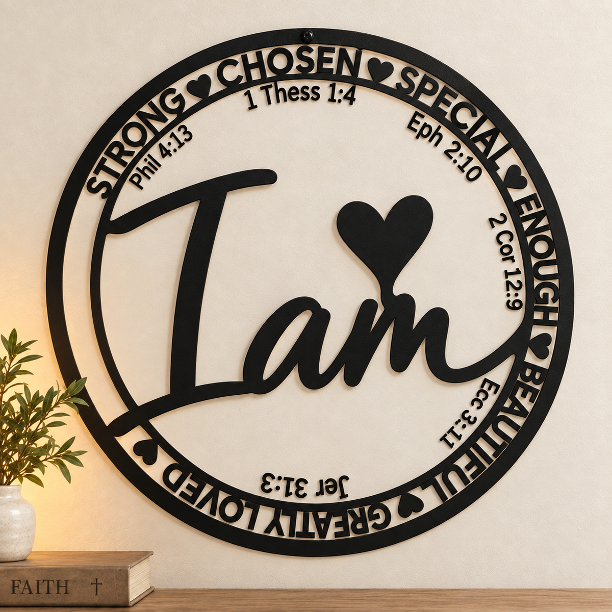I Am Strong Bible Verse Jesus Christian Metal Sign Home Decoration