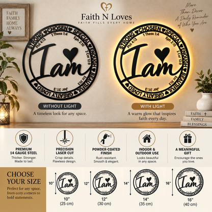 I Am Strong Bible Verse Jesus Christian Metal Sign Home Decoration