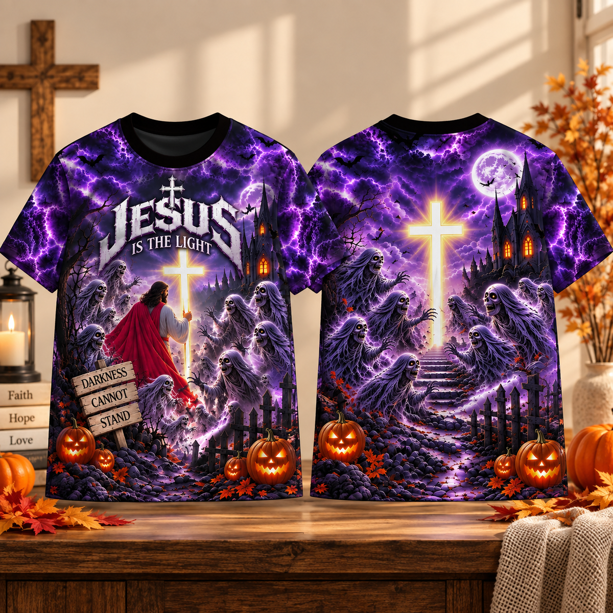 Jesus Halloween Faith Over Fear All Over Printed T-shirt