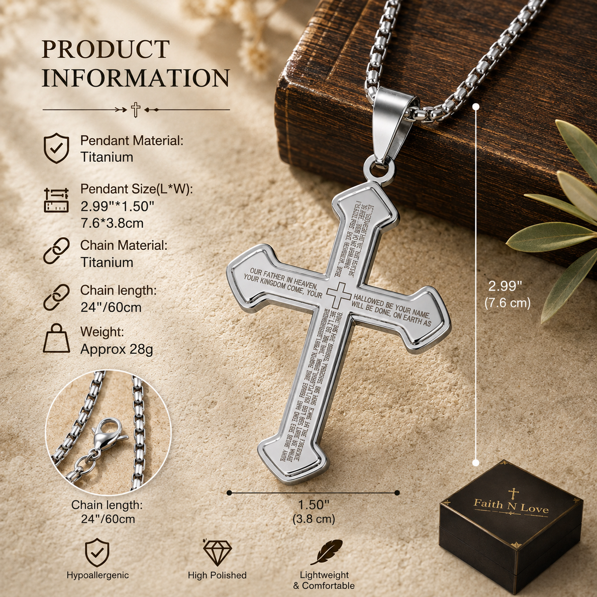 Scripture Cross Necklace: His Word for Daily Wear