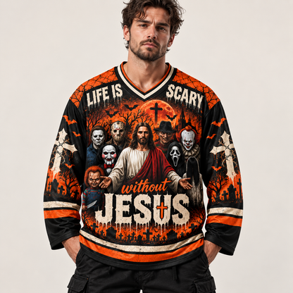 Jesus vs Horror All over Printed Hockey Jersey