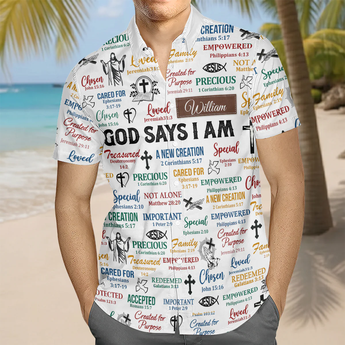 God Says I Am | Personalized Hawaiian Shirt