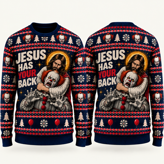 Jesus vs Horror Ugly Sweater 10
