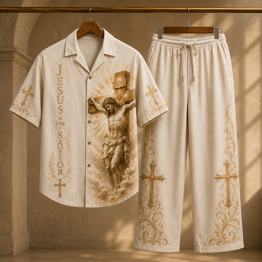 God Is The Savior Line Unisex Shirt N Pant Set