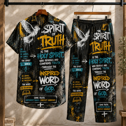Jesus Spirit Black Patern Line Unisex Shirt N Pant Set