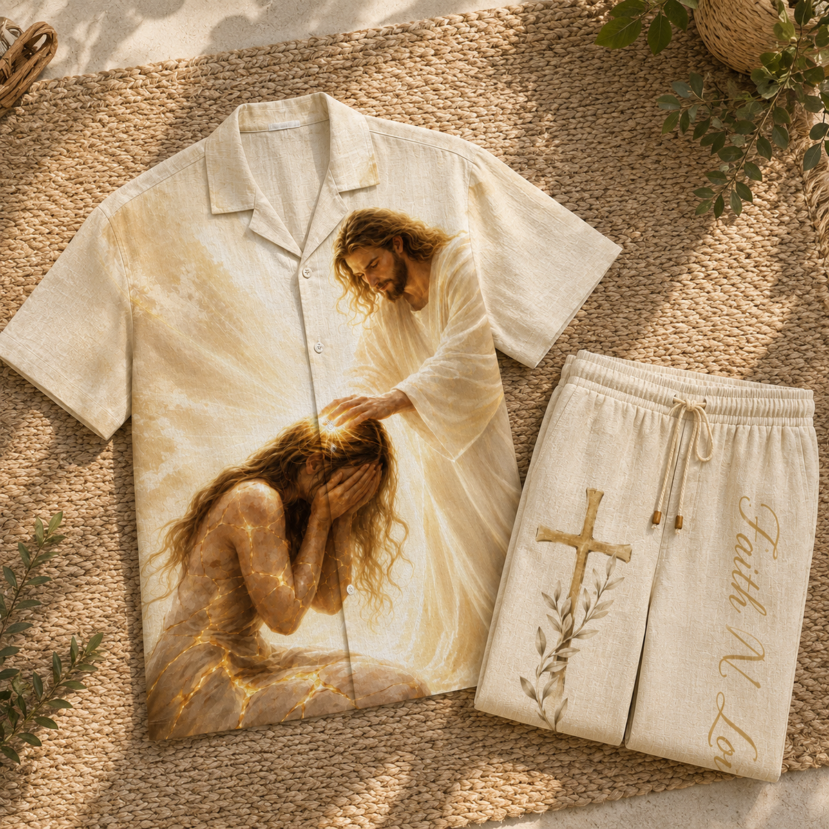 Healing Prayer Line Unisex Shirt N Pant Set