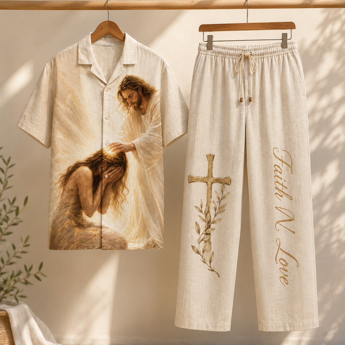 Healing Prayer Line Unisex Shirt N Pant Set