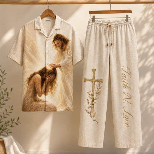 Healing Prayer Line Unisex Shirt N Pant Set
