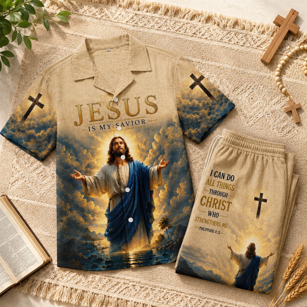 I can do all things through Christ Line Unisex Shirt N Pant Set