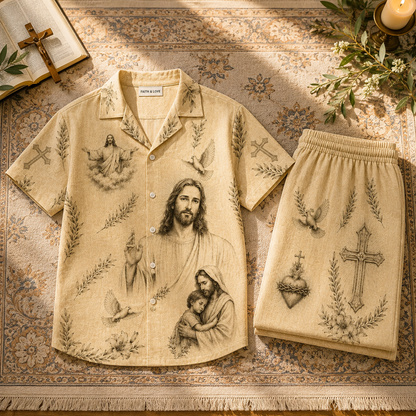 Jesus Art Line Unisex Shirt N Pant Set