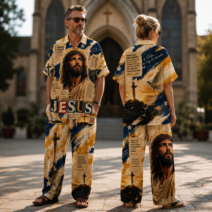 Jesus Art News Paper Line Unisex Shirt N Pant Set