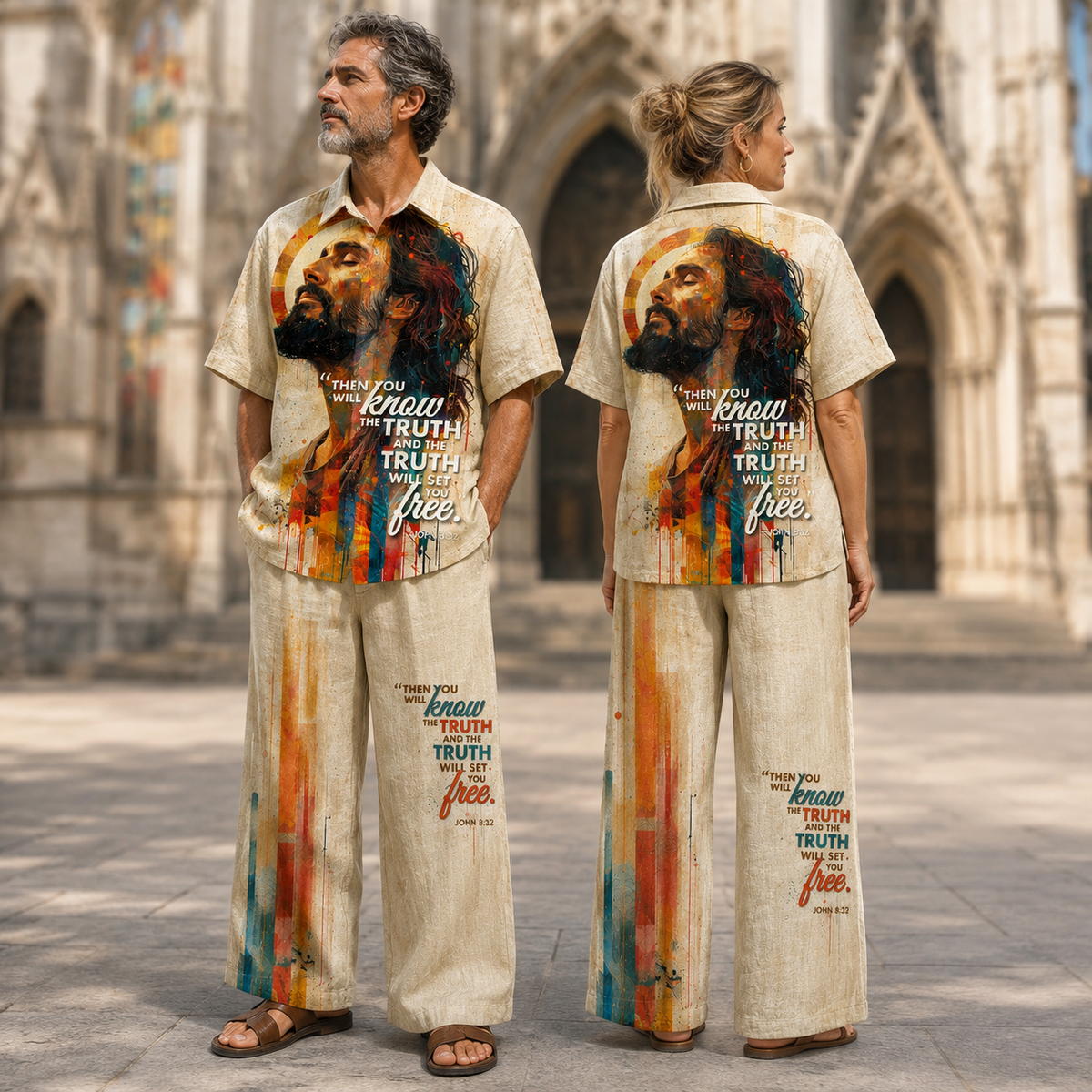 Jesus Know The True Line Unisex Shirt N Pant Set