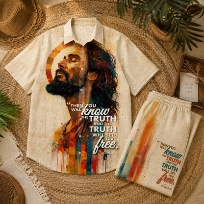 Jesus Know The True Line Unisex Shirt N Pant Set