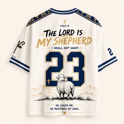 The Lord Is My Shepherd Christian Unisex Mesh Jersey