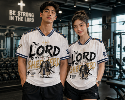 The Lord Is My Shepherd Christian Unisex Mesh Jersey