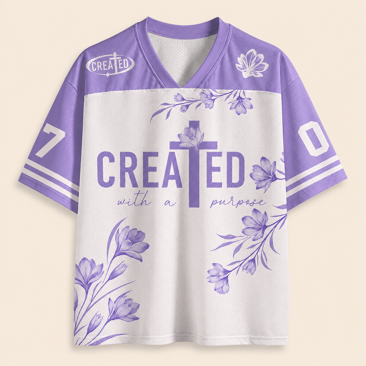 Created With Purpose Christian Unisex Mesh Jersey