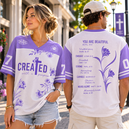 Created With Purpose Christian Unisex Mesh Jersey