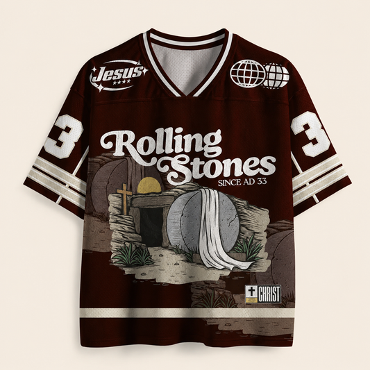 The Stone Was Rolled Away Christian Unisex Mesh Jersey