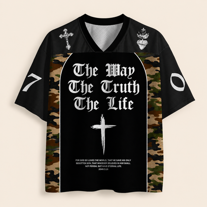 The Way The Life And The Truth Christian Unisex Mesh Jersey