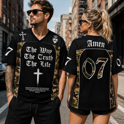 The Way The Life And The Truth Christian Unisex Mesh Jersey