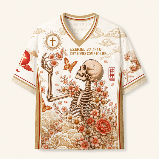 Dry Bones Come To Life Christian Unisex Mesh Jersey