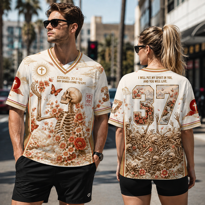 Dry Bones Come To Life Christian Unisex Mesh Jersey