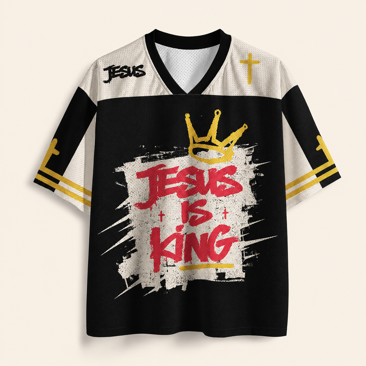 Jesus Is King Christian Unisex Mesh Jersey