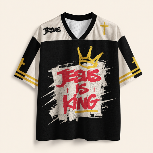 Jesus Is King Christian Unisex Mesh Jersey