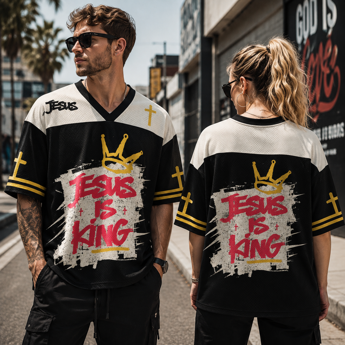 Jesus Is King Christian Unisex Mesh Jersey